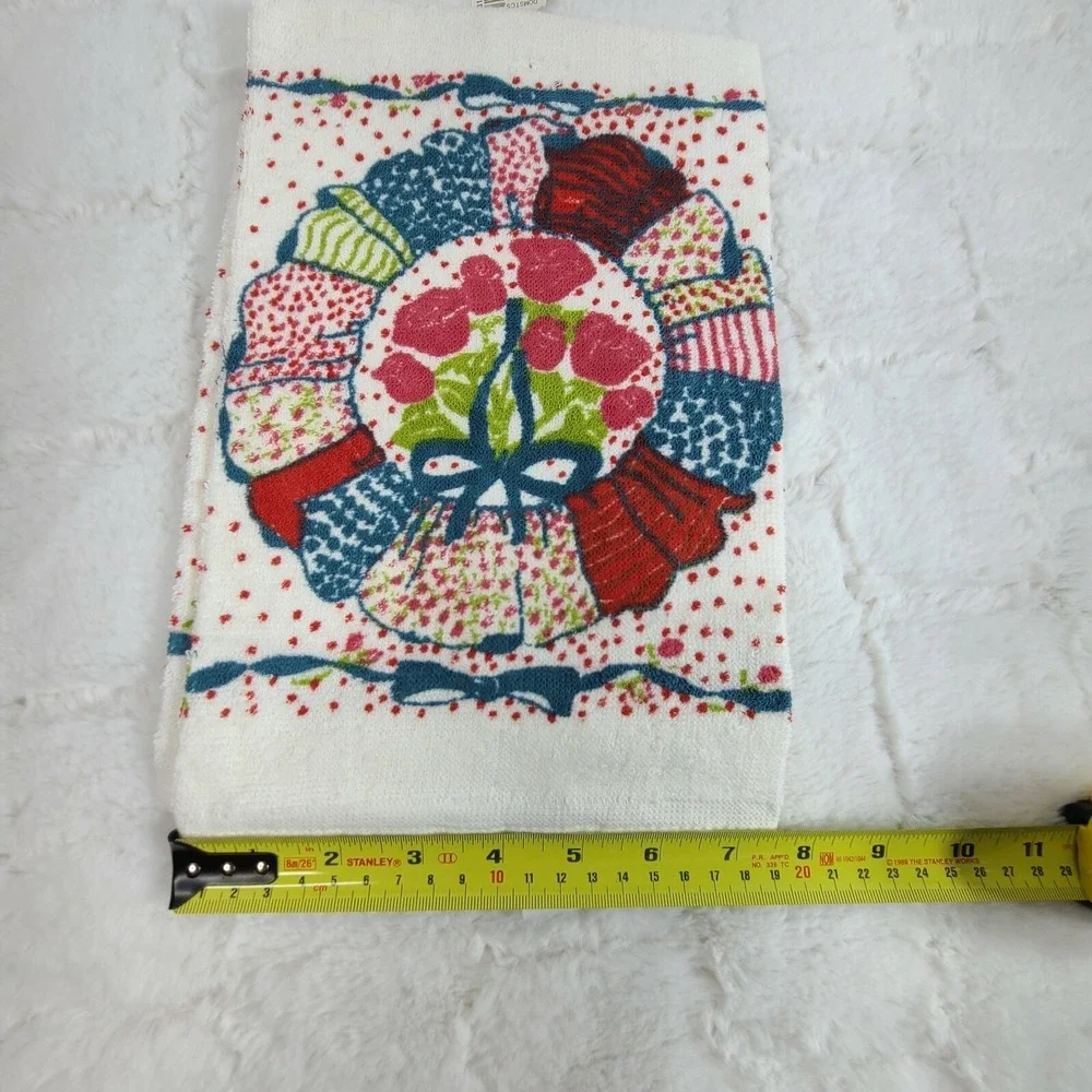 2 Vintage Hand Towels from Ames Department Store NWT white floral design